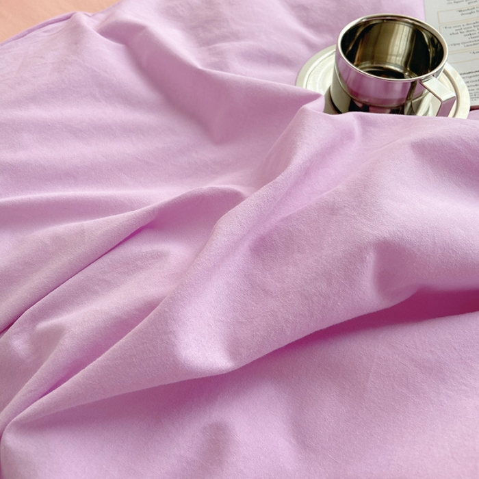 91家纺网 家纺一手货源 找家纺 雅居纺家纺 2022新款全棉水洗棉四件套 ins魅紫粉