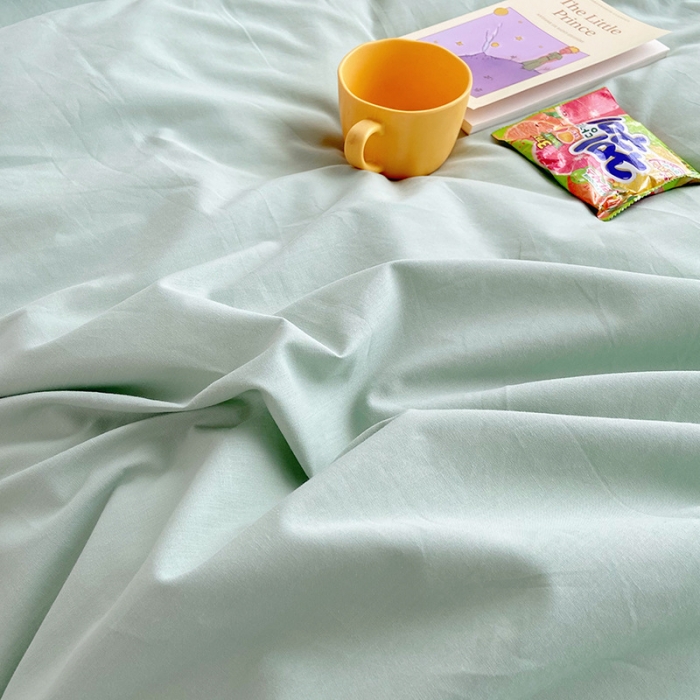 91家纺网 家纺一手货源 找家纺 雅居纺家纺 2022新款全棉水洗棉四件套 ins水绿