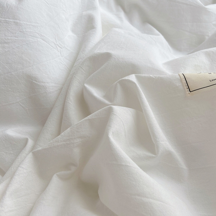 91家纺网 家纺一手货源 找家纺 雅居纺家纺 2022新款全棉水洗棉四件套 白+墨子绿