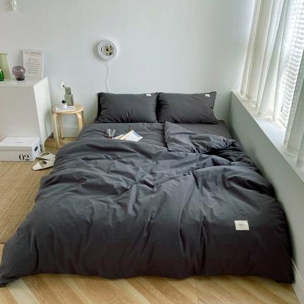 雅居纺家纺 2022新款全棉水洗棉四件套 低调灰