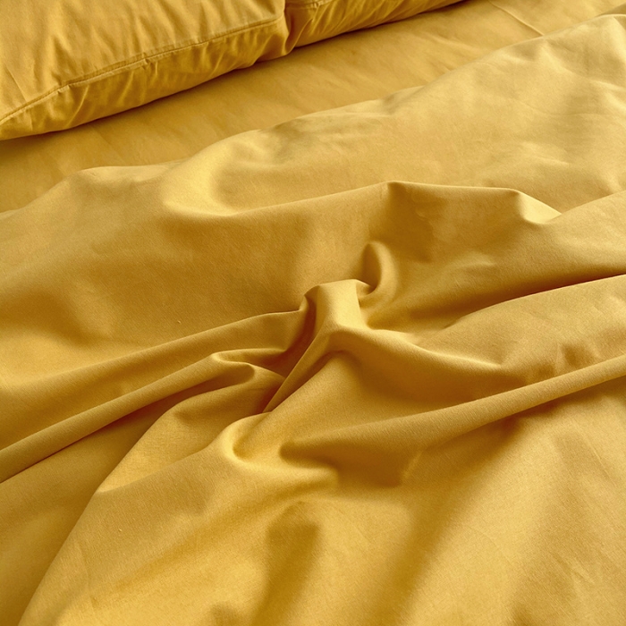 91家纺网 家纺一手货源 找家纺 雅居纺家纺 2022新款全棉水洗棉四件套 绅士黄