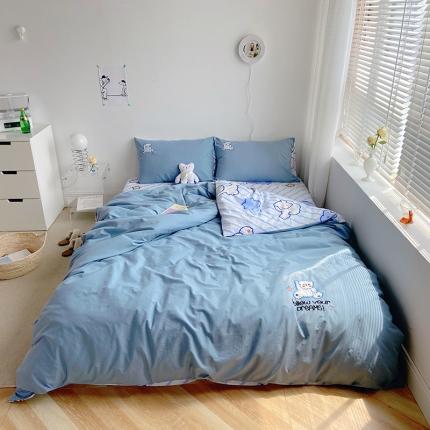 91家纺网 家纺一手货源 找家纺 （总）雅居纺家纺 2022新款全棉水洗棉绣花四件套