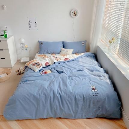 91家纺网 家纺一手货源 找家纺 （总）雅居纺家纺 2022新款全棉水洗棉绣花四件套