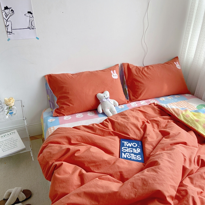 91家纺网 家纺一手货源 找家纺 雅居纺家纺 2022新款全棉水洗棉绣花四件套 阿兔