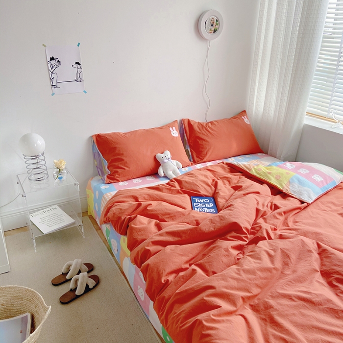 91家纺网 家纺一手货源 找家纺 雅居纺家纺 2022新款全棉水洗棉绣花四件套 阿兔