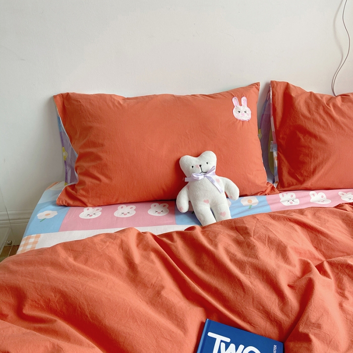 91家纺网 家纺一手货源 找家纺 雅居纺家纺 2022新款全棉水洗棉绣花四件套 阿兔