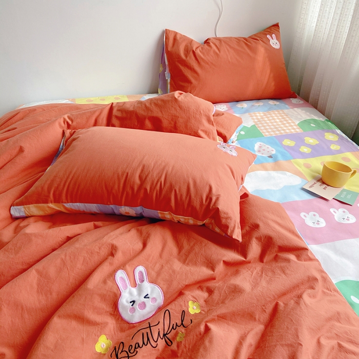 91家纺网 家纺一手货源 找家纺 雅居纺家纺 2022新款全棉水洗棉绣花四件套 阿兔