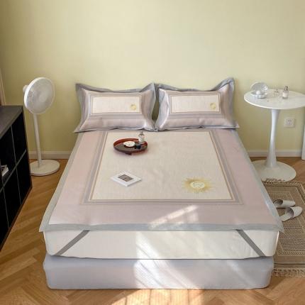 91家纺网 家纺一手货源 找家纺 （总）时年家纺 2021新款水洗冰露丝养生凉席数码印花-轻奢