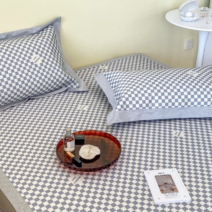 91家纺网 家纺一手货源 找家纺 时年家纺 2021新款水洗冰露丝养生凉席数码印花-轻奢 棋盘格