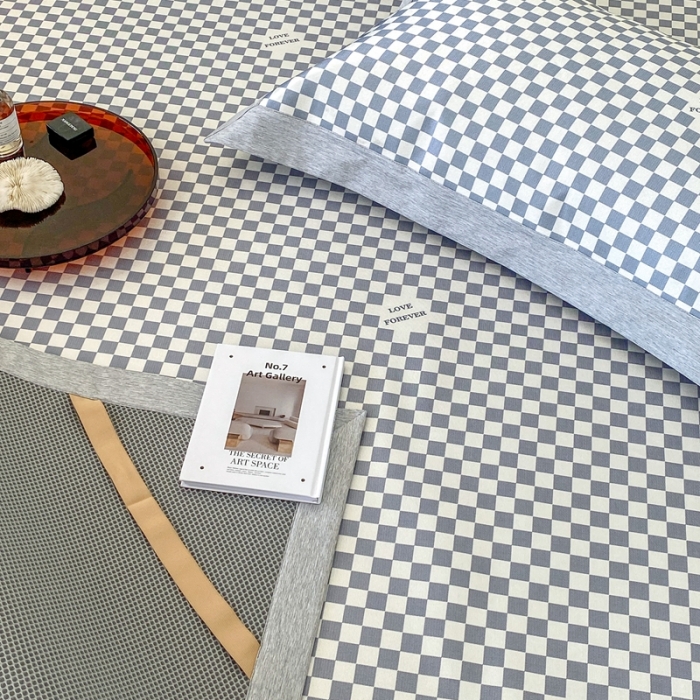 91家纺网 家纺一手货源 找家纺 时年家纺 2021新款水洗冰露丝养生凉席数码印花-轻奢 棋盘格