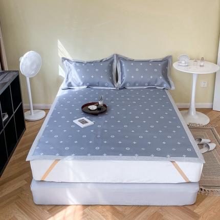 时年家纺 2021新款水洗冰露丝养生凉席数码印花-轻奢 四叶草