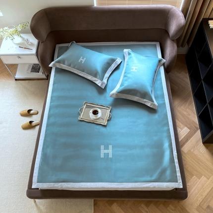 91家纺网 家纺一手货源 找家纺 （总）时年 2021新款水洗冰露丝养生凉席数码印花-轻奢风格二