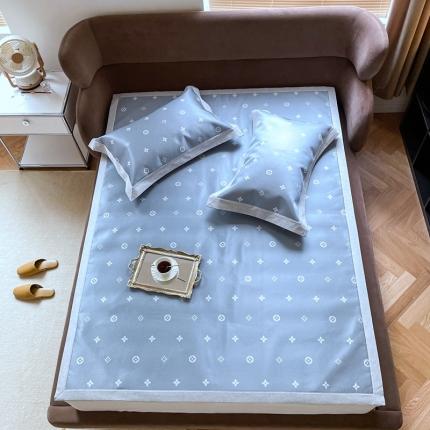 91家纺网 家纺一手货源 找家纺 （总）时年 2021新款水洗冰露丝养生凉席数码印花-轻奢风格二