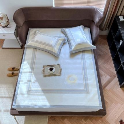 91家纺网 家纺一手货源 找家纺 （总）时年 2021新款水洗冰露丝养生凉席数码印花-轻奢风格二