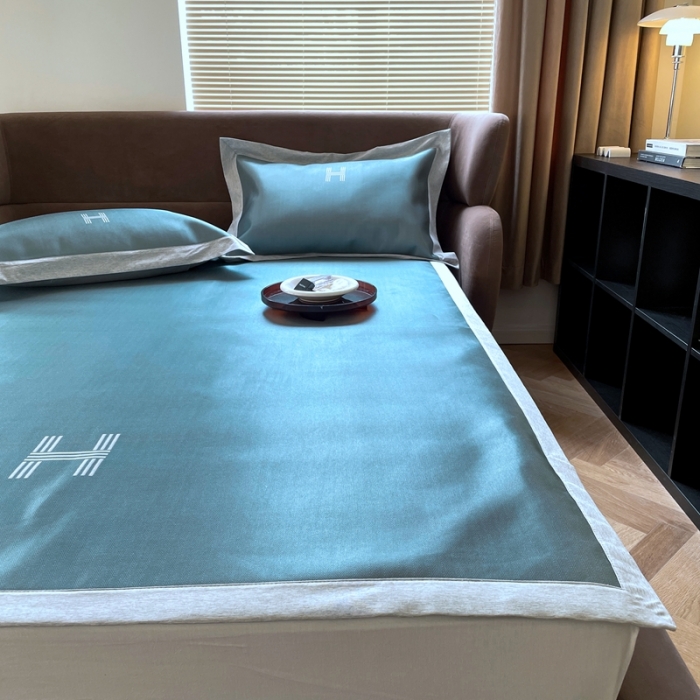 91家纺网 家纺一手货源 找家纺 （总）时年 2021新款水洗冰露丝养生凉席数码印花-轻奢风格二