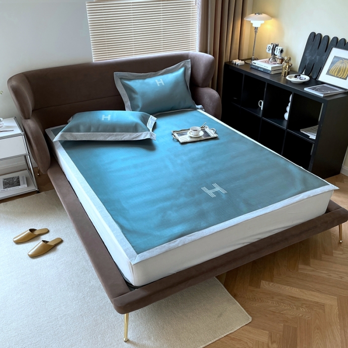 91家纺网 家纺一手货源 找家纺 （总）时年 2021新款水洗冰露丝养生凉席数码印花-轻奢风格二