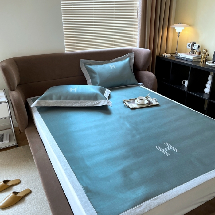 91家纺网 家纺一手货源 找家纺 （总）时年 2021新款水洗冰露丝养生凉席数码印花-轻奢风格二