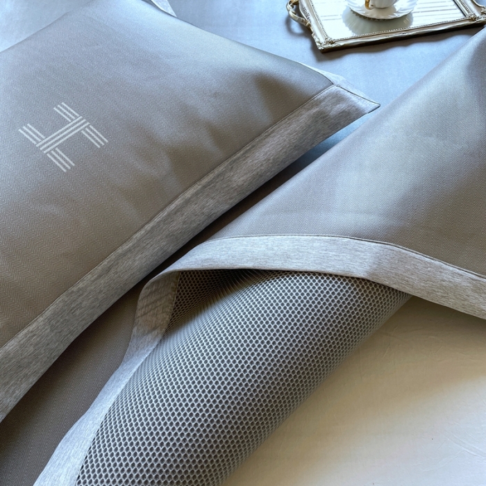 91家纺网 家纺一手货源 找家纺 时年2021新款水洗冰露丝养生凉席数码印花-轻奢风格二H浅灰2