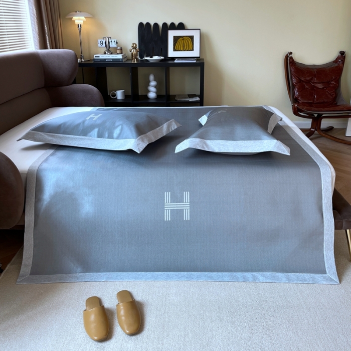 91家纺网 家纺一手货源 找家纺 时年2021新款水洗冰露丝养生凉席数码印花-轻奢风格二H深灰2