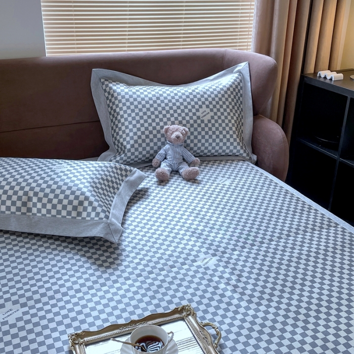 91家纺网 家纺一手货源 找家纺 时年 2021新款水洗冰露丝养生凉席数码印花轻奢风格二棋盘格2