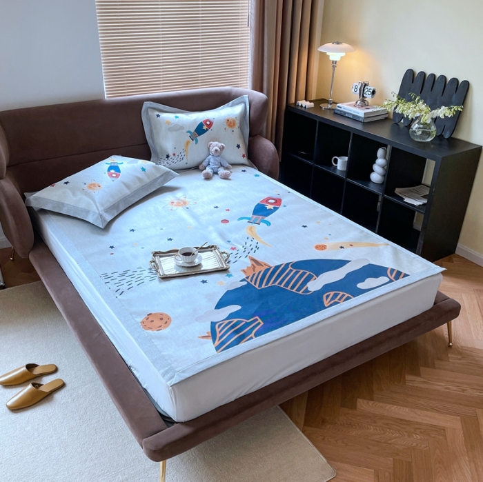 91家纺网 家纺一手货源 找家纺 时年 2021新款水洗冰露丝养生凉席数码印花轻奢风格二追梦2