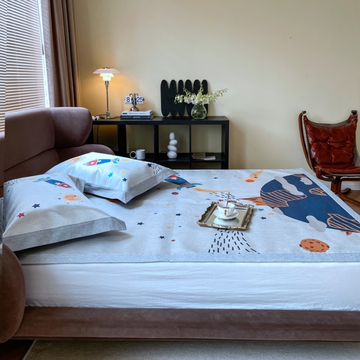 91家纺网 家纺一手货源 找家纺 时年 2021新款水洗冰露丝养生凉席数码印花轻奢风格二追梦2