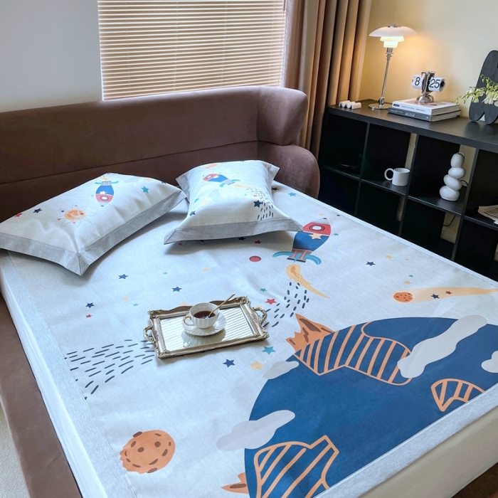 91家纺网 家纺一手货源 找家纺 时年 2021新款水洗冰露丝养生凉席数码印花轻奢风格二追梦2