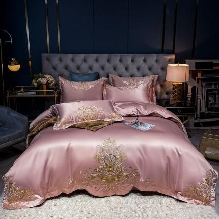 91家纺网 家纺一手货源 找家纺 （总）（总）（总）宏羽纺2021款高支高密高精密贡缎全棉四件套梦巴黎