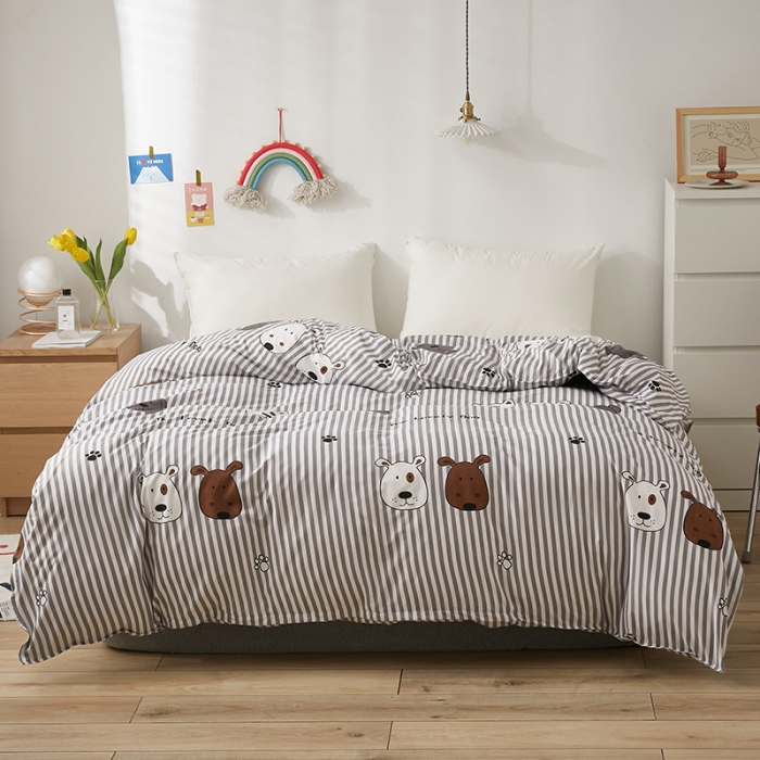 91家纺网 家纺一手货源 找家纺 钰锦珀 2021新款芦荟棉单品被套 呆萌狗