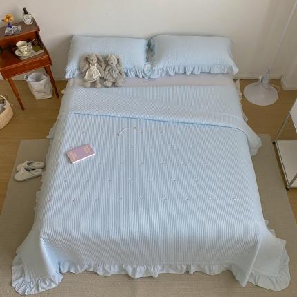 91家纺网 家纺一手货源 找家纺 （总）漫调 2021新款全棉水洗刺绣床盖三件套实拍