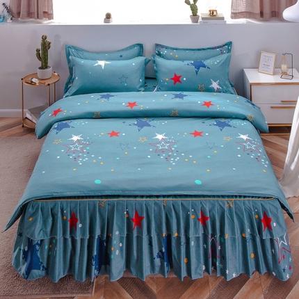 91家纺网 家纺一手货源 找家纺 （总）2021新款韩版磨毛床裙四件套