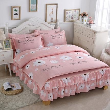 91家纺网 家纺一手货源 找家纺 （总）2021新款韩版磨毛床裙四件套