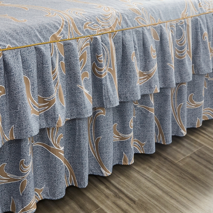 91家纺网 家纺一手货源 找家纺 雨田 2021新款韩版磨毛床裙四件套 华丽风尚