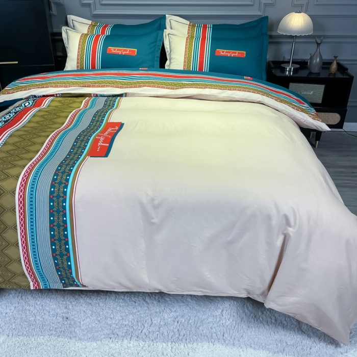 91家纺网 家纺一手货源 找家纺 金爱家 2021新款全棉活性花卉系列四件套 梵尼