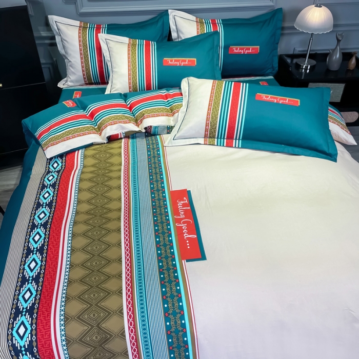 91家纺网 家纺一手货源 找家纺 金爱家 2021新款全棉活性花卉系列四件套 梵尼