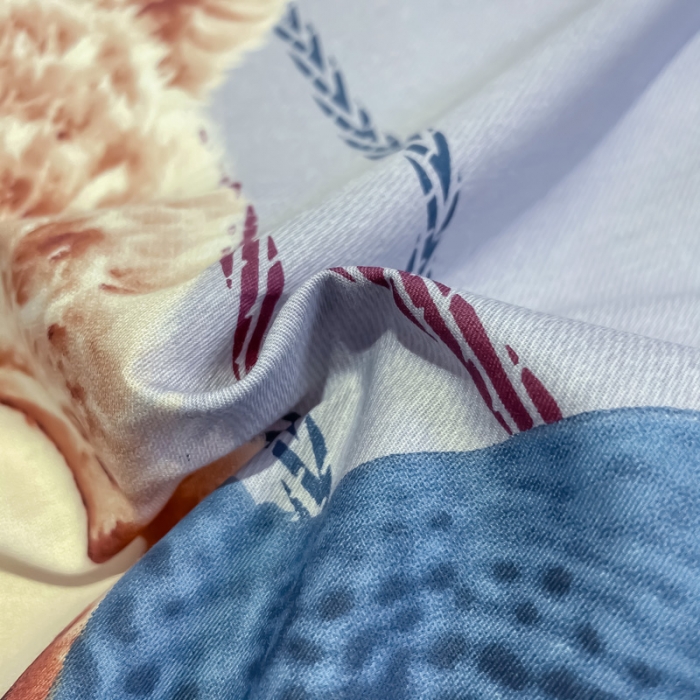 91家纺网 家纺一手货源 找家纺 金爱家 2021新款13372大版全棉卡通四件套 公仔熊