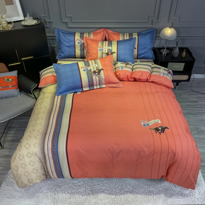 91家纺网 家纺一手货源 找家纺 金爱家 2021新款全棉13372四件套条格简约系列 欧派1