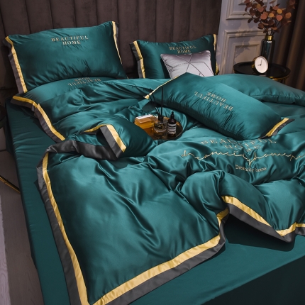 91家纺网 家纺一手货源 找家纺 （总）首尔家纺 2025新款水洗真丝寐系列四件套天丝四件套冰丝四件套