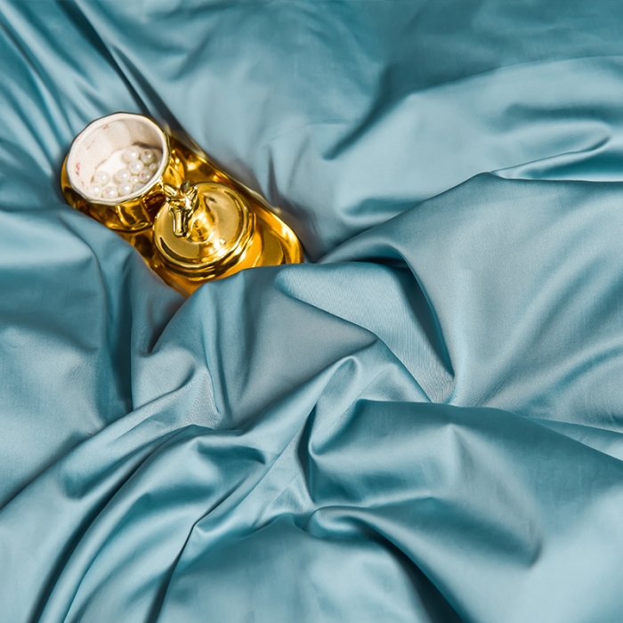 91家纺网 家纺一手货源 找家纺 2024新款高支高密轻奢风长绒棉刺绣绣花四件套千寻系列 茗萃蓝