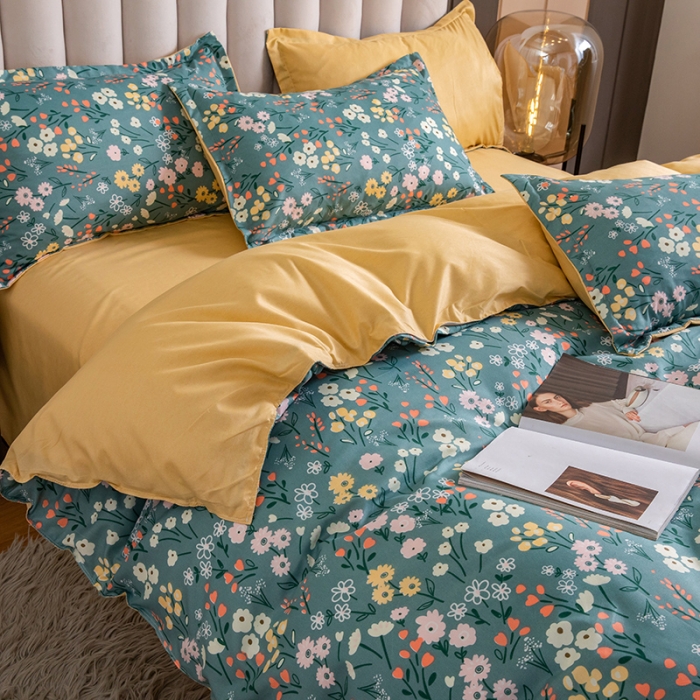 91家纺网 家纺一手货源 找家纺 米粒 2021新款芦荟棉套件 春天