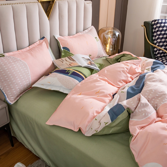 91家纺网 家纺一手货源 找家纺 米粒 2021新款芦荟棉套件 风景