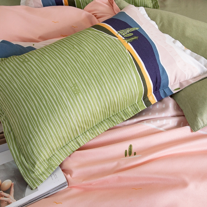 91家纺网 家纺一手货源 找家纺 米粒 2021新款芦荟棉套件 风景