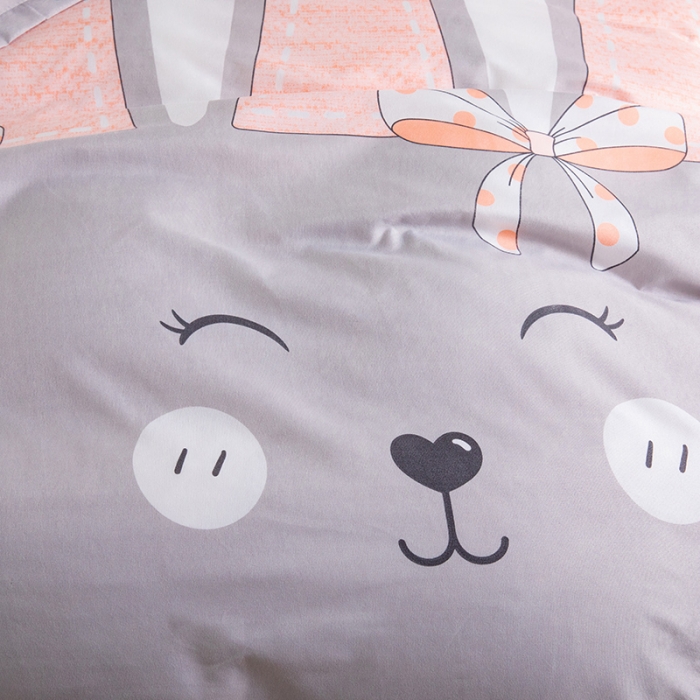 91家纺网 家纺一手货源 找家纺 米粒 2021新款芦荟棉套件 萌兔