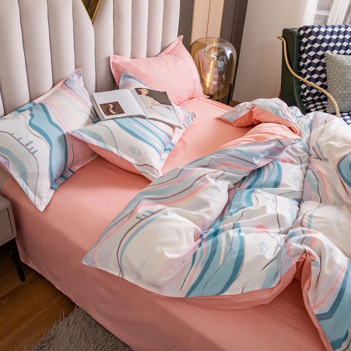 91家纺网 家纺一手货源 找家纺 米粒 2021新款芦荟棉套件 时光