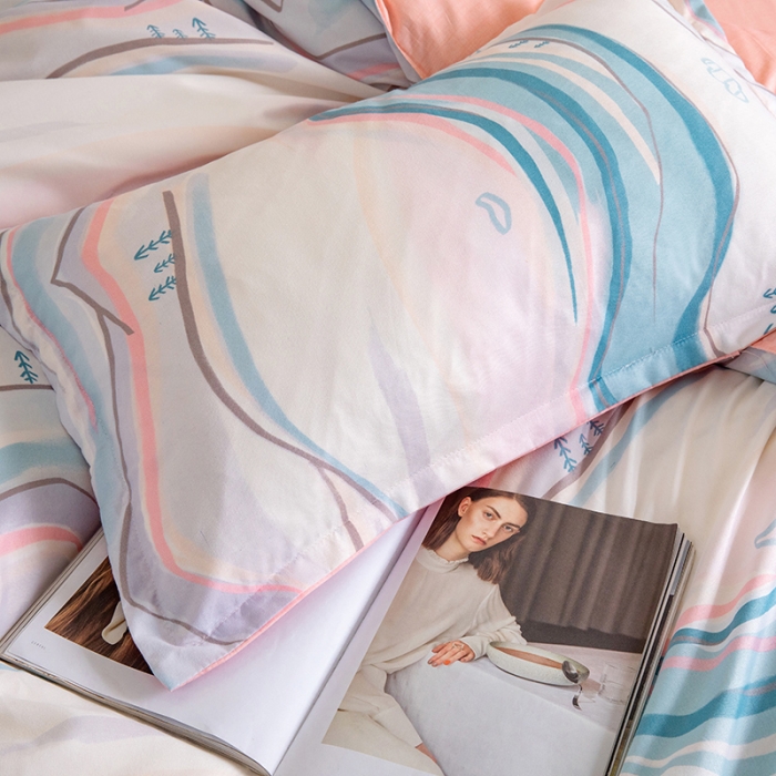 91家纺网 家纺一手货源 找家纺 米粒 2021新款芦荟棉套件 时光