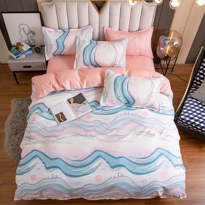 91家纺网 家纺一手货源 找家纺 米粒 2021新款芦荟棉套件 时光