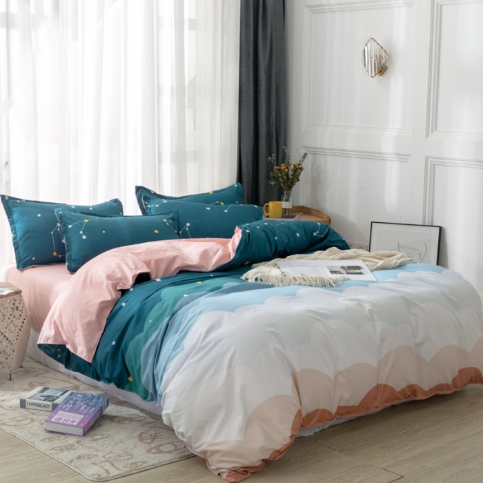 91家纺网 家纺一手货源 找家纺 米粒 2021新款芦荟棉套件 星空