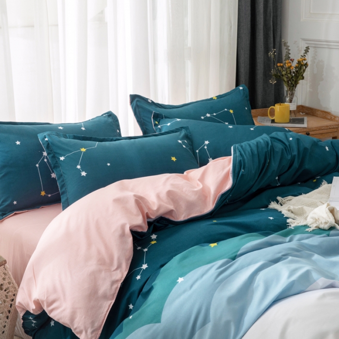 91家纺网 家纺一手货源 找家纺 米粒 2021新款芦荟棉套件 星空