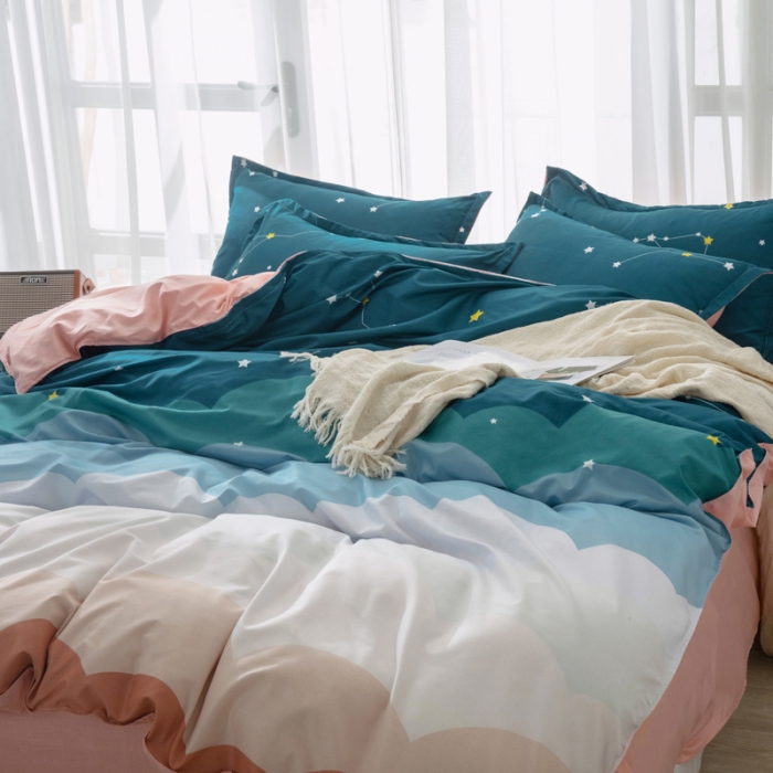 91家纺网 家纺一手货源 找家纺 米粒 2021新款芦荟棉套件 星空