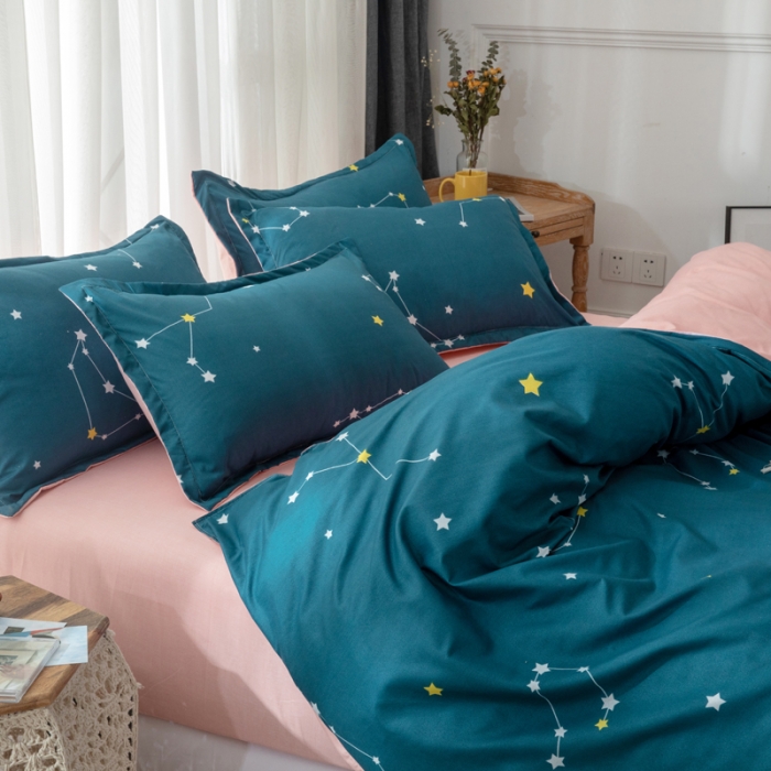 91家纺网 家纺一手货源 找家纺 米粒 2021新款芦荟棉套件 星空